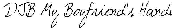 DJB My Boyfriend's Handwriting font preview
